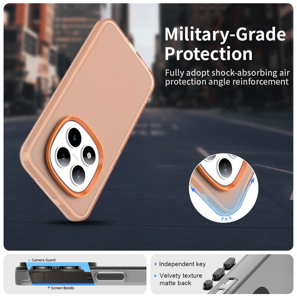 Candys matt zselés tok Xiaomi Redmi Note 15 Pro 5G - narancssárga színben