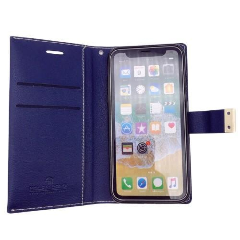 Cano PU bőr tok iPhone X készülékhez - sötétkék