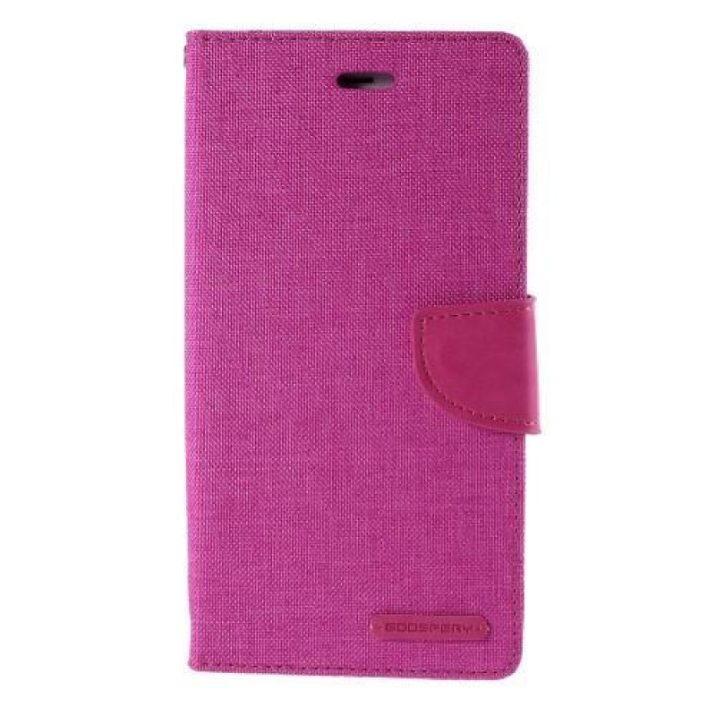 Vászon PU bőr/textil tok iPhone 6s Plus és 6 Plus készülékhez - rózsaszínű