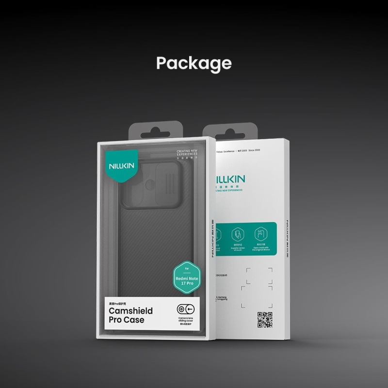 Nillkin CamShield PRO hátsó tok a Xiaomi Redmi Note 17 Pro 5G-hez, átlátszó fekete
