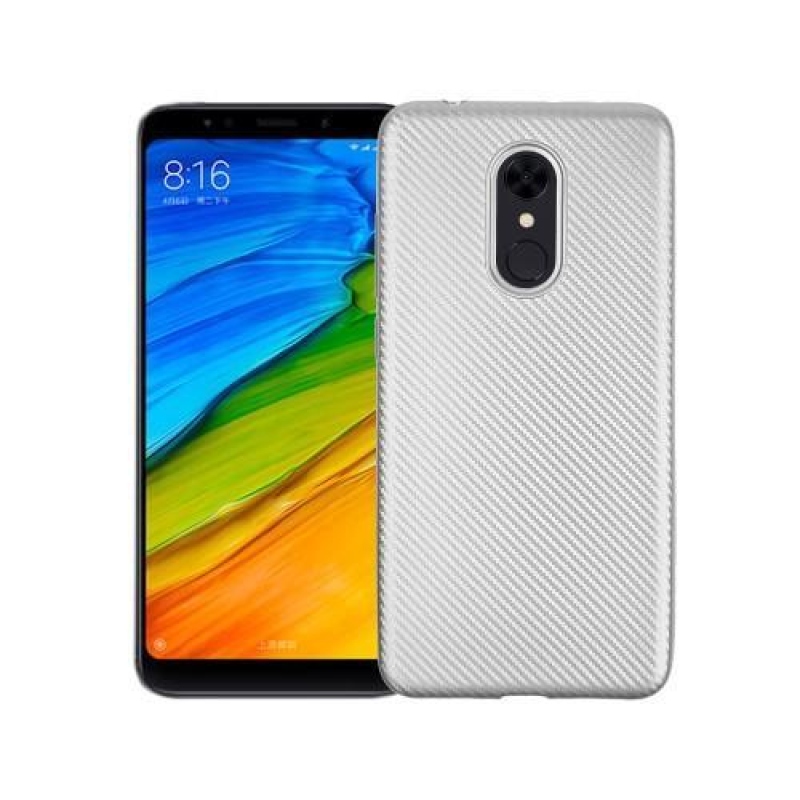 Szénsaválló zselés tok textúrával a Xiaomi Redmi 5-re - ezüst színű
