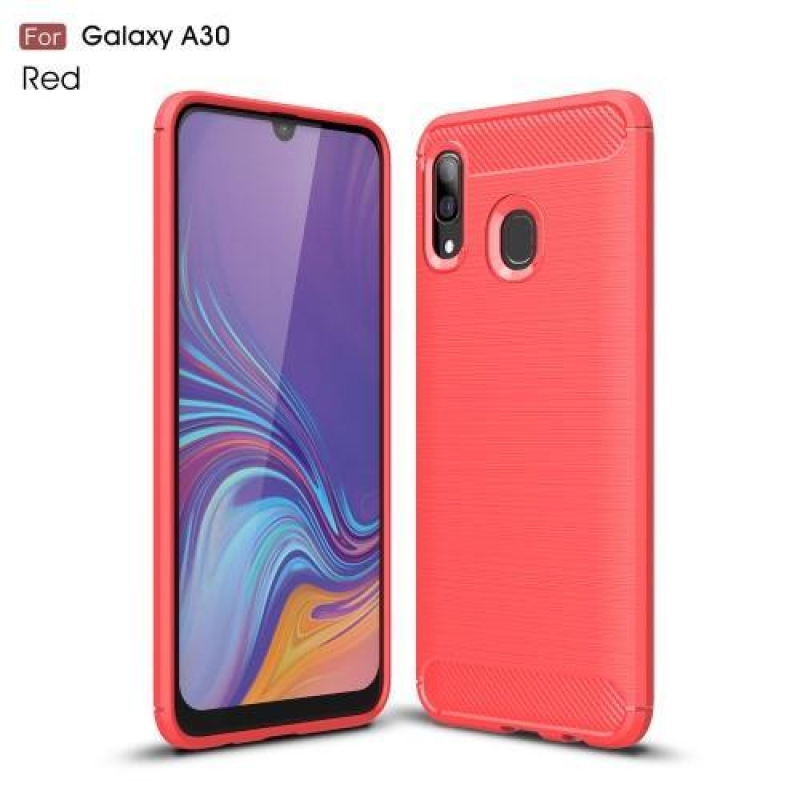 Szén-gél tok Samsung Galaxy A30 / A20 készülékhez - piros