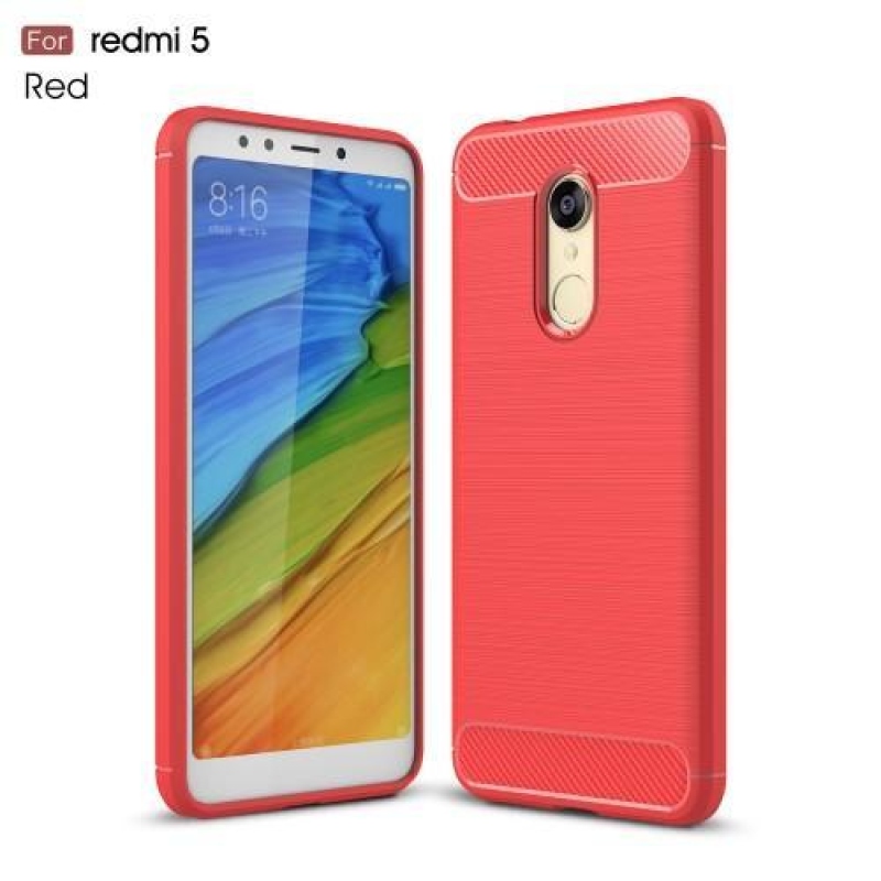 Széngél ellenálló csomagolás textúrával a Xiaomi Redmi 5 - piros színben