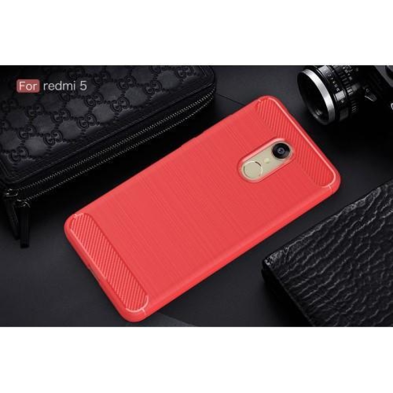 Széngél ellenálló csomagolás textúrával a Xiaomi Redmi 5 - piros színben