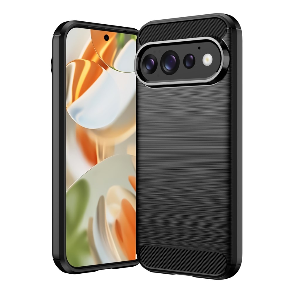 Karbonból készült, strapabíró gél tok a Google Pixel 11 Pro/11-hez – fekete