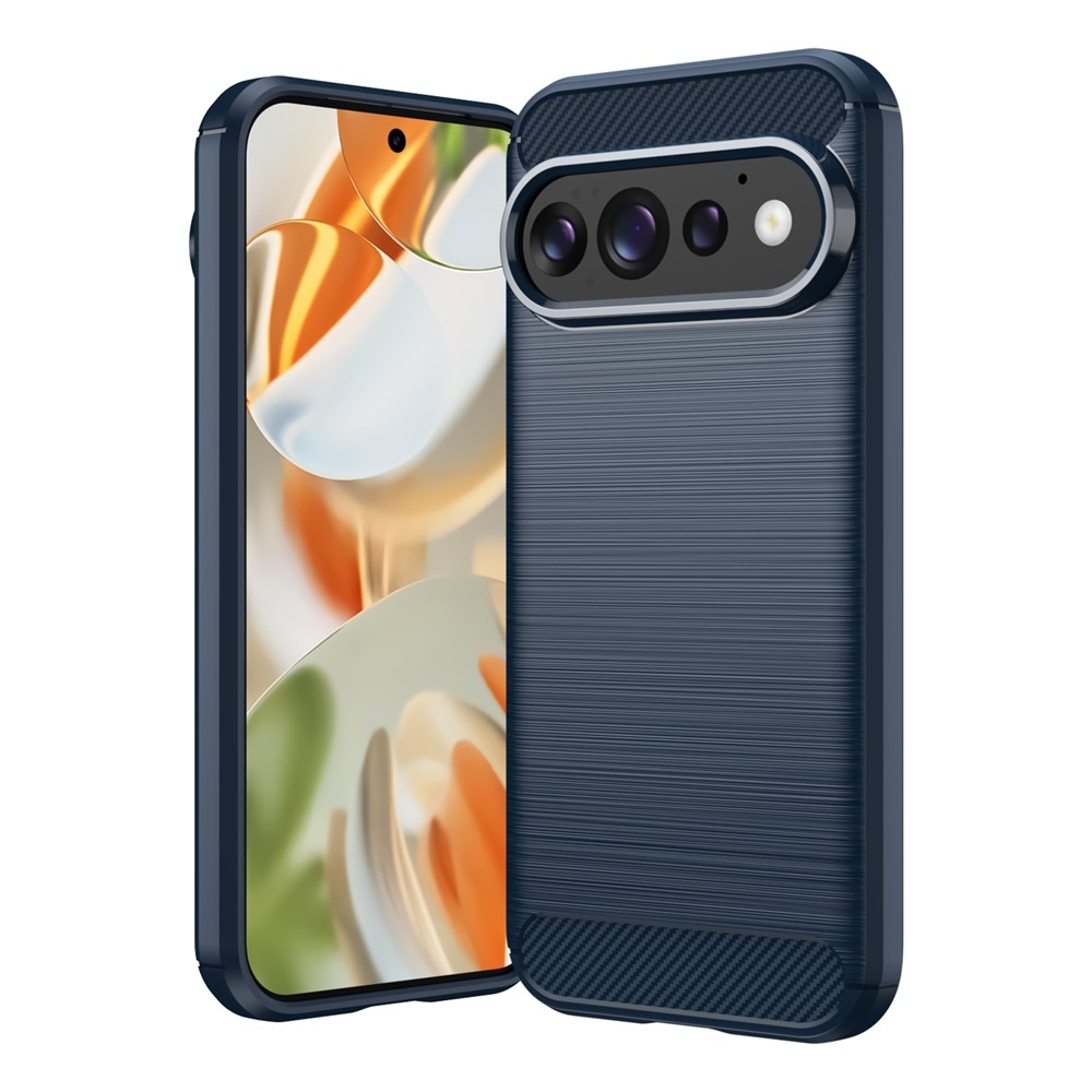 Karbonból készült, strapabíró gél tok a Google Pixel 11 Pro/11-hez – kék