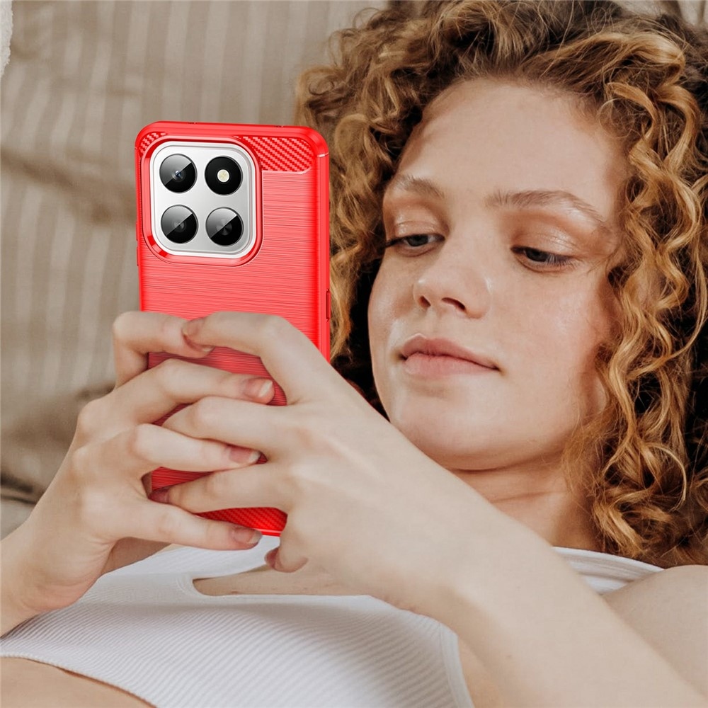 Szénálló zselés tok a Honor 400 Smart 5G/4G/Honor X7d készülékhez - piros színű