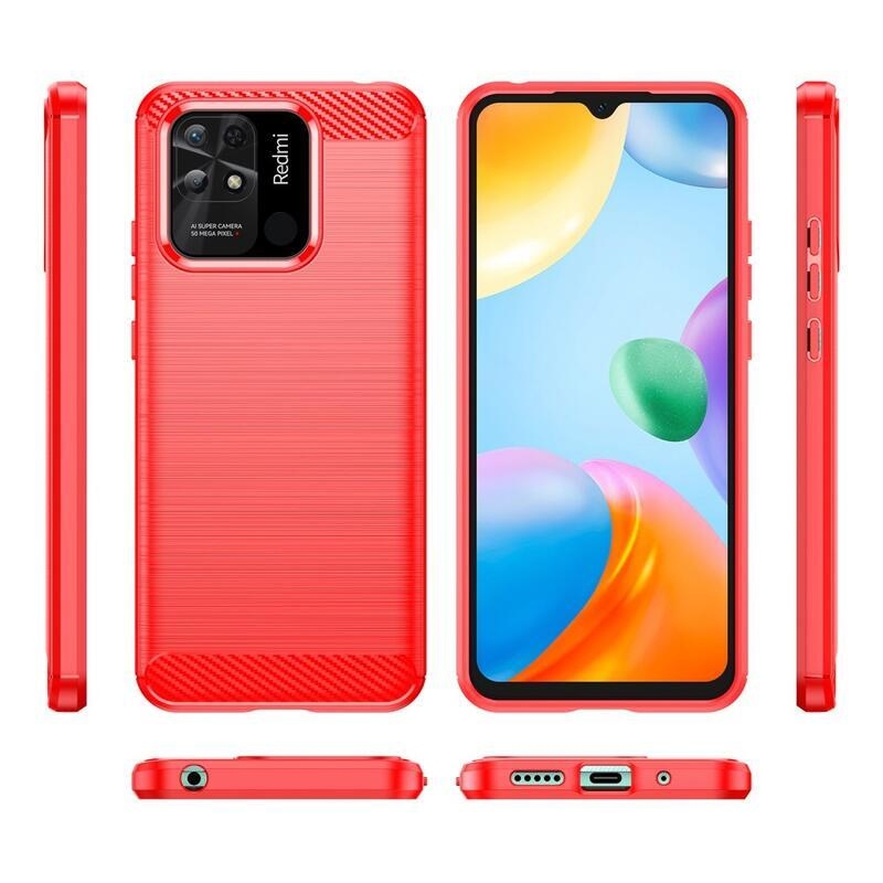 Szénálló zselés tok Xiaomi Redmi 10C-hez - piros