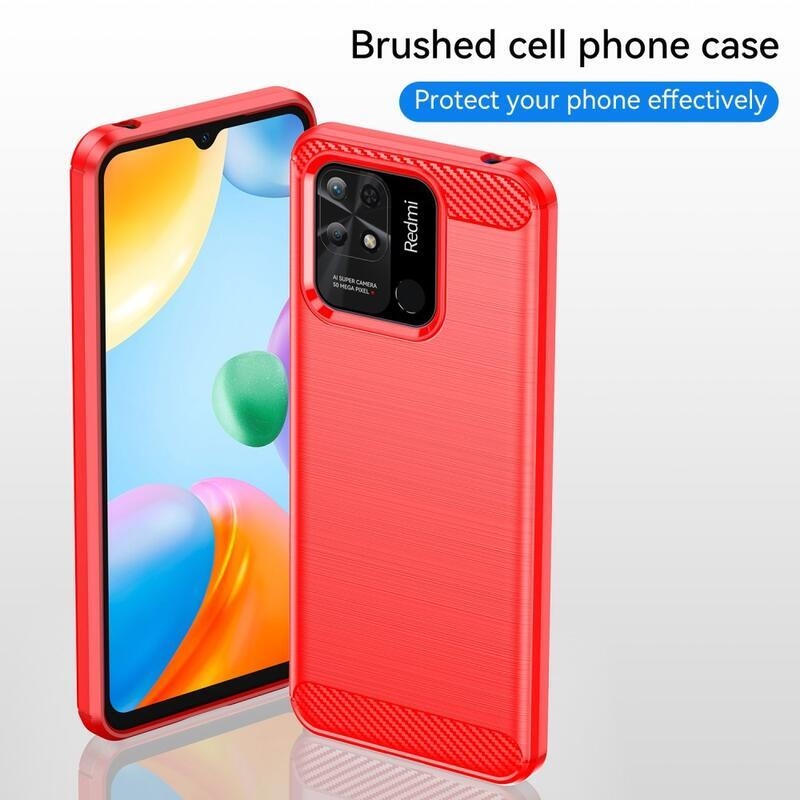 Szénálló zselés tok Xiaomi Redmi 10C-hez - piros