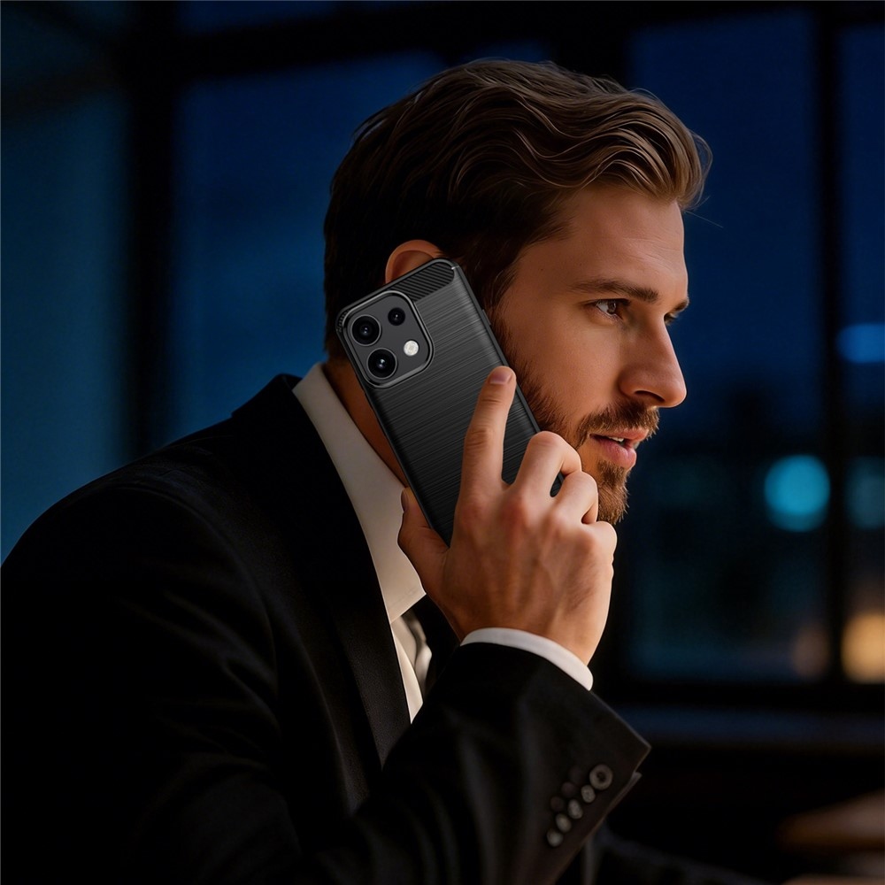 Karbonból készült, strapabíró gél tok az Oppo Reno 16 FS 5G-hez – fekete