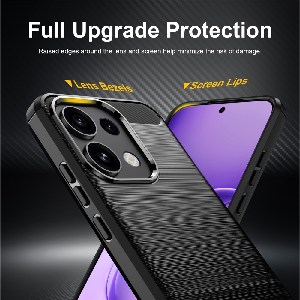 Karbonból készült, strapabíró gél tok az Oppo Reno 16 FS 5G-hez – fekete
