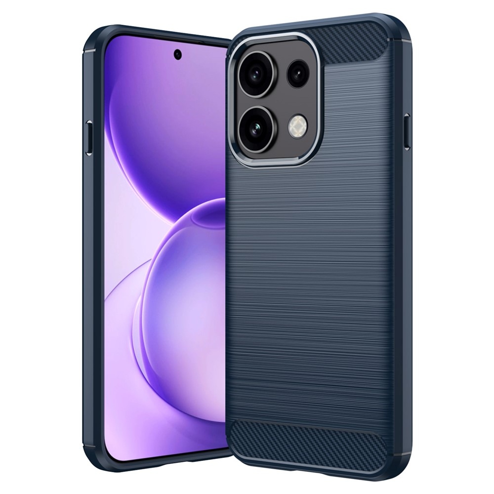 Karbonhatású, strapabíró gél tok az Oppo Reno 16 FS 5G-hez – kék