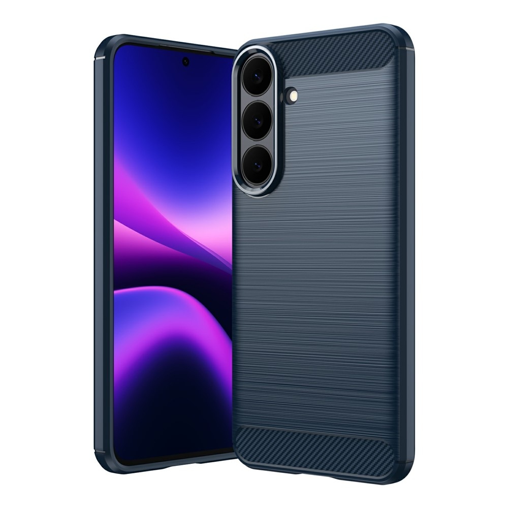 Karbonból készült, strapabíró gél tok a Samsung Galaxy S26 FE-hez – kék