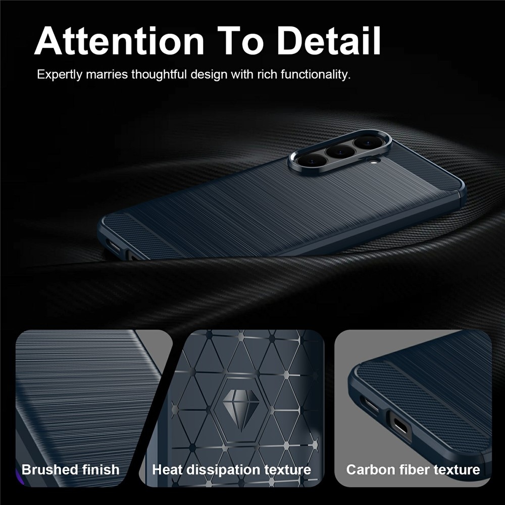 Karbonból készült, strapabíró gél tok a Samsung Galaxy S26 FE-hez – kék