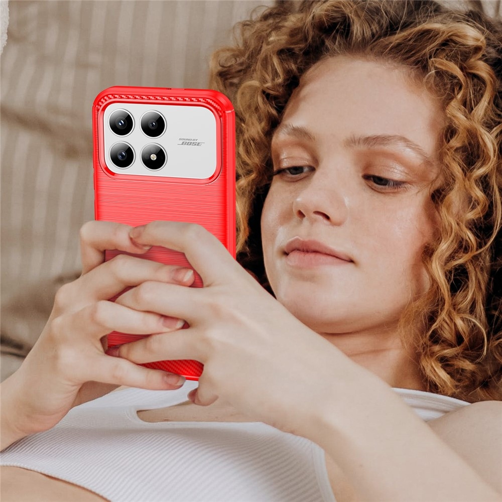 Szénálló gél tok a Xiaomi Poco F8 Pro 5G-hez - piros