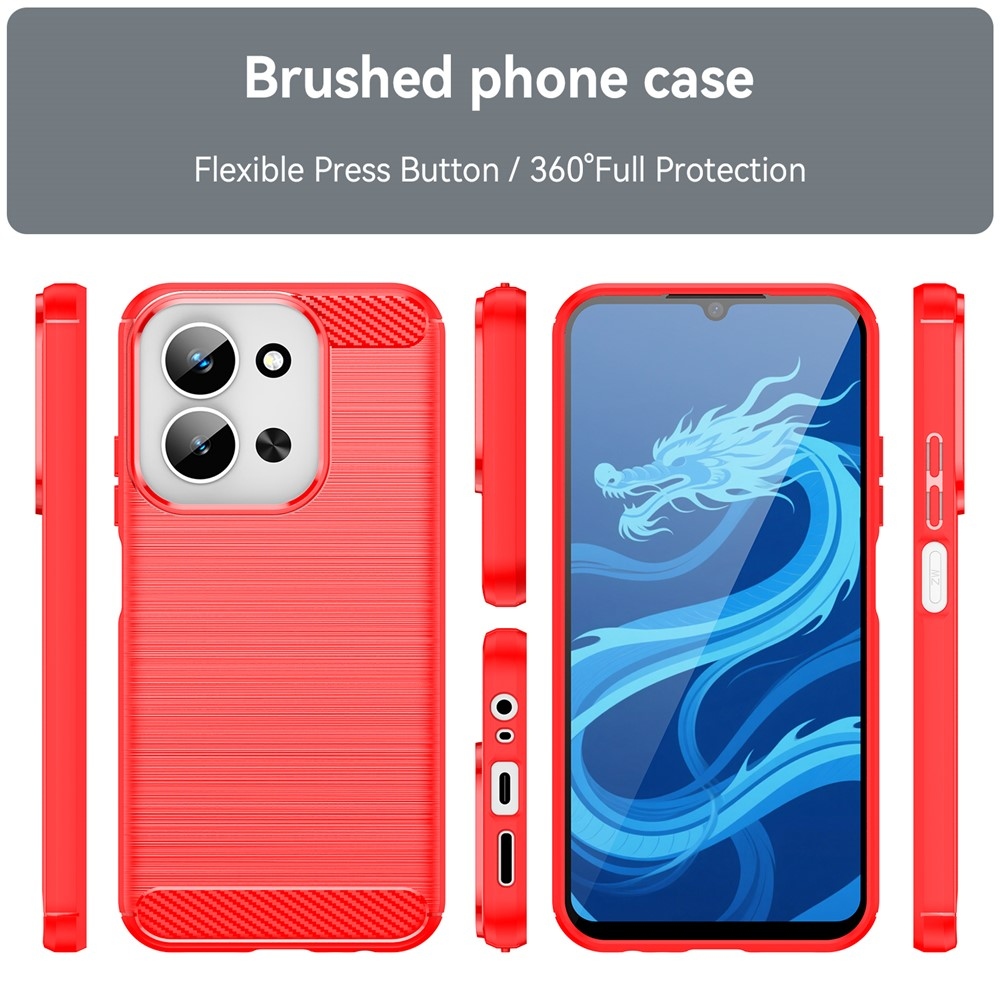 Szénálló zselés tok Xiaomi Redmi 15C 4G (171mm)/Poco C85 4G (171mm) - piros