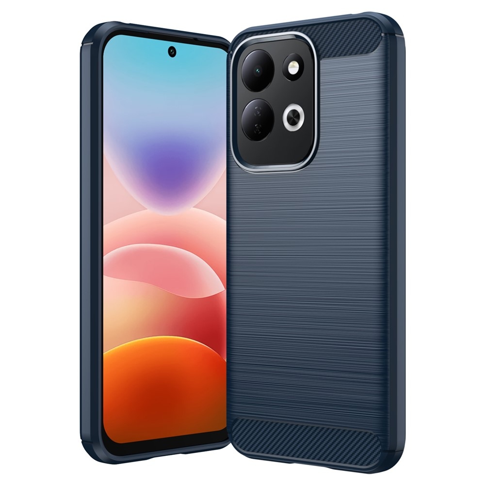 Karbonhatású, strapabíró gél tok a Xiaomi Redmi 17 4G/5G-hez – kék