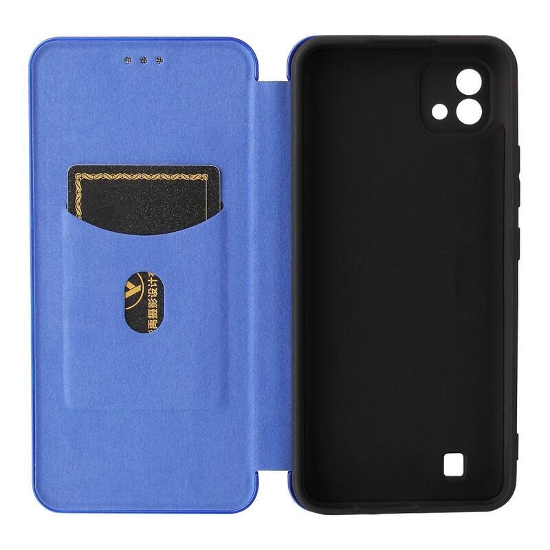 Szénszálas pénztárca tok Realme C11 (2021) - kék