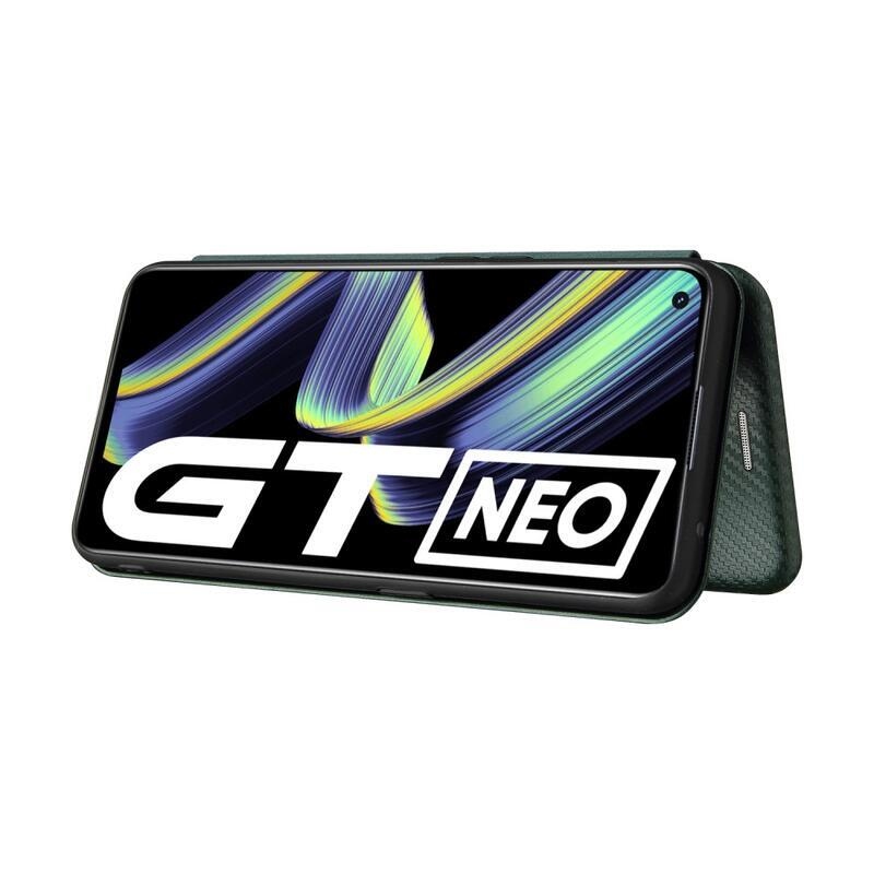 Szénszálas pénztárca tok mobilhoz Realme GT 5G - zöld