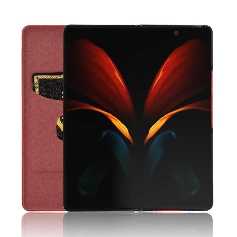 Szénszálas pénztárca tok Samsung Galaxy Z Fold2 5G - piros