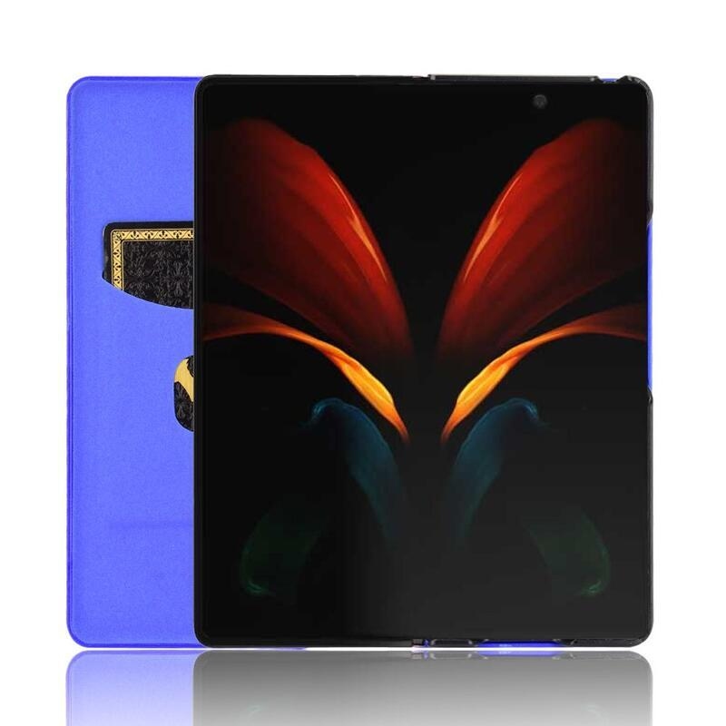 Szénszálas pénztárca tok a Samsung Galaxy Z Fold2 5G készülékhez - kék