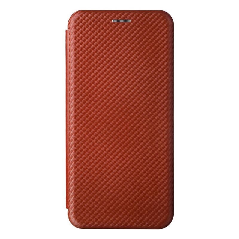 Szénszálas pénztárca tok Xiaomi Redmi Note 11 4G/Note 11S 4G - narancssárga színben