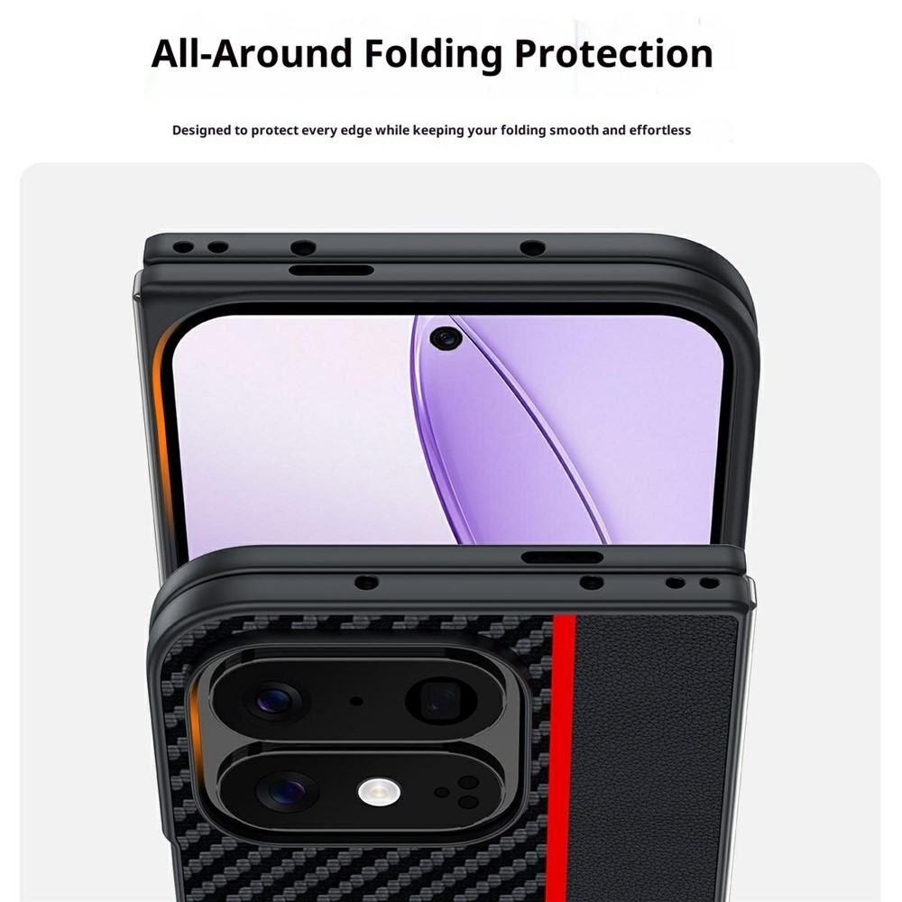 Carbone műanyag tok a Google Pixel 11 Pro Fold okostelefonhoz – piros