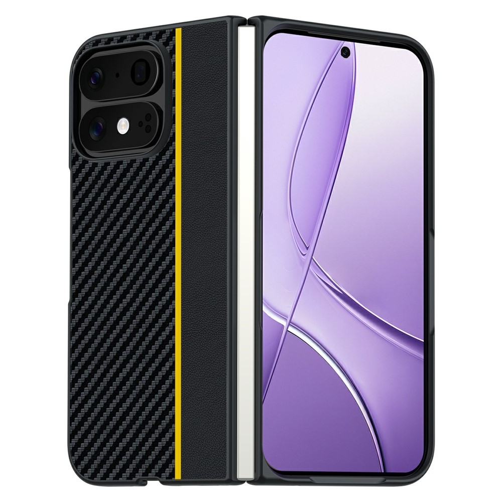 Carbone műanyag tok a Google Pixel 11 Pro Fold mobiltelefonhoz – sárga