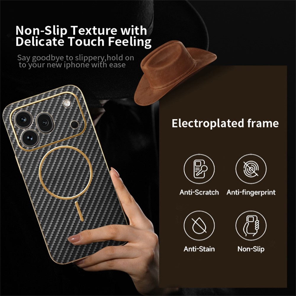 Carbony zselés tok MagSafe-val a Honor 600 Pro 5G-hez - fekete