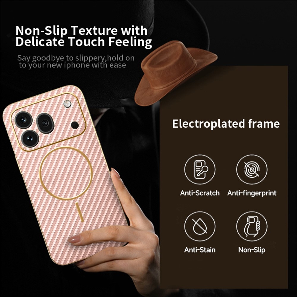 Carbony zselés tok MagSafe-val a Honor 600 Pro 5G-hez - rózsaszínű