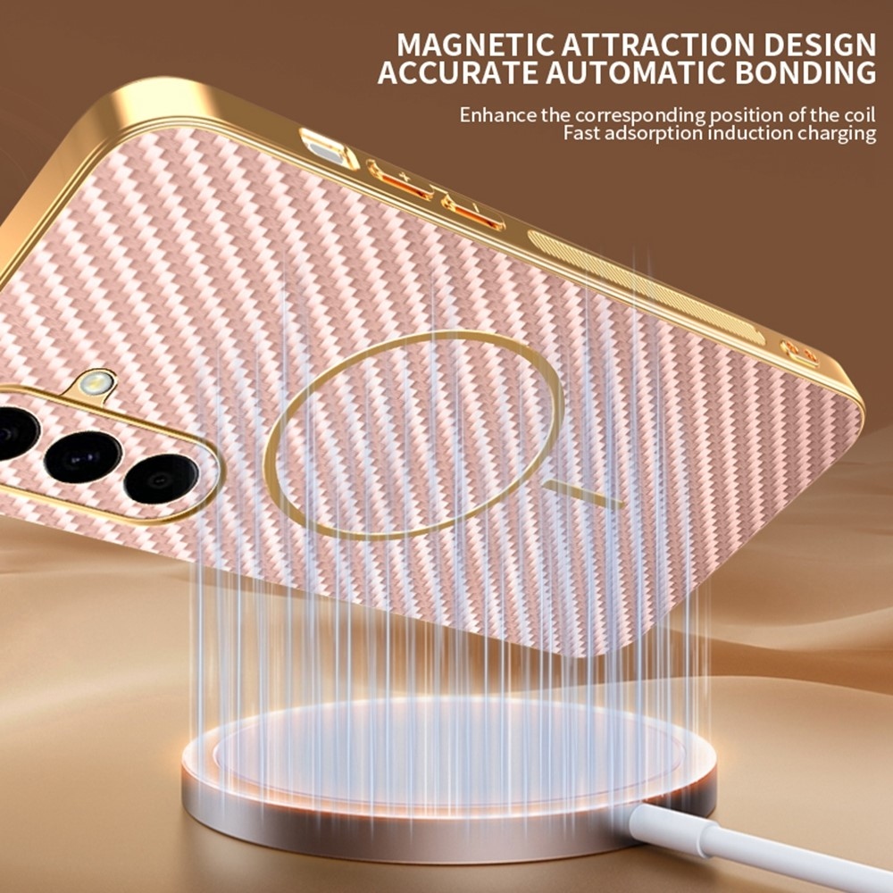 Karbon zselés tok MagSafe-val a Samsung Galaxy A57 5G készülékre - rózsaszínű