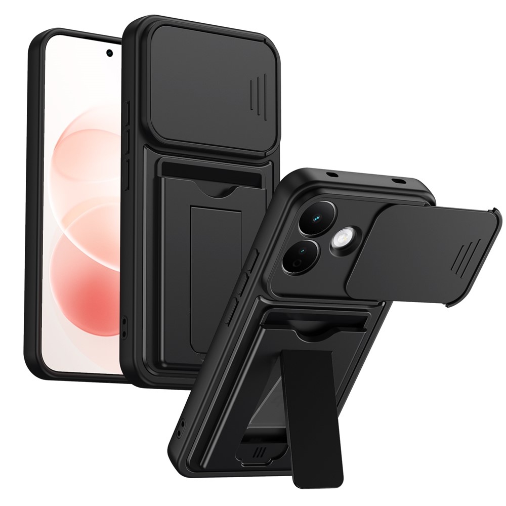 Cards strapabíró tok kártyatartóval a Xiaomi Redmi Note 17 Pro 5G mobiltelefonhoz – fekete