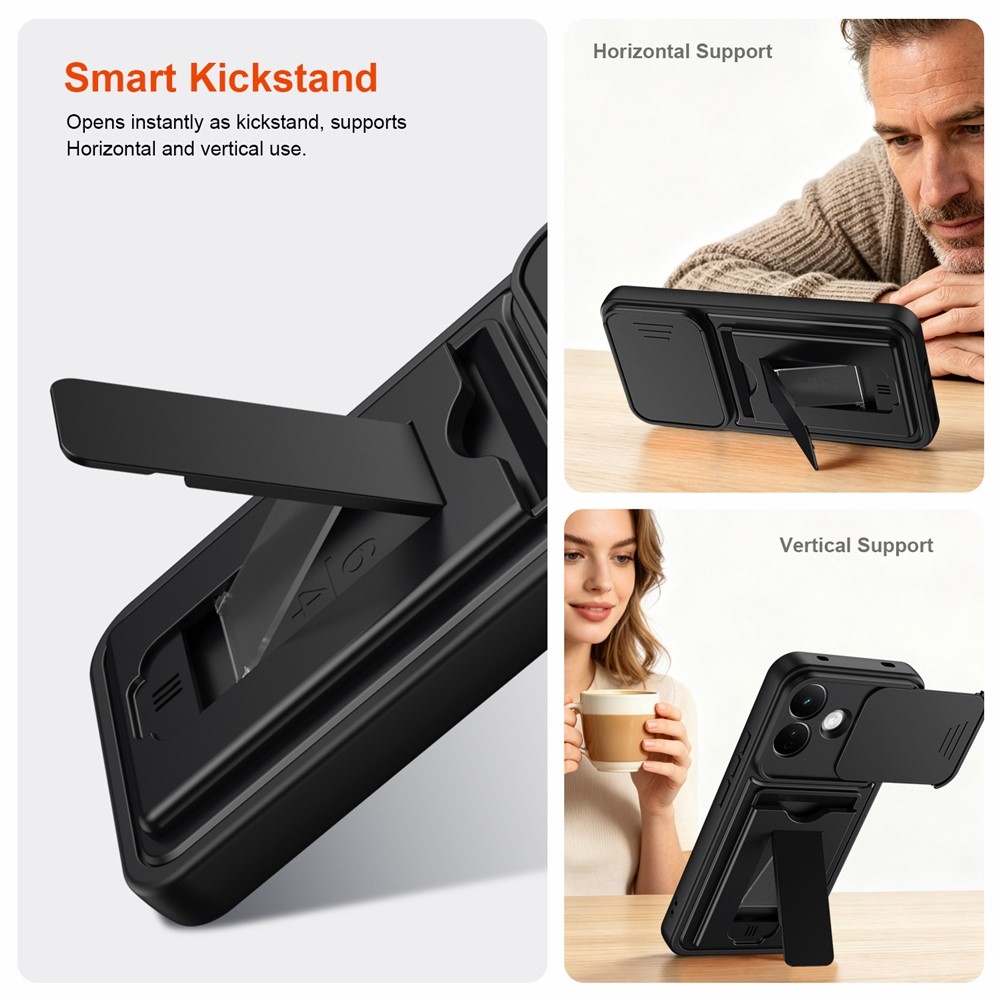 Cards strapabíró tok kártyatartóval a Xiaomi Redmi Note 17 Pro 5G mobiltelefonhoz – fekete