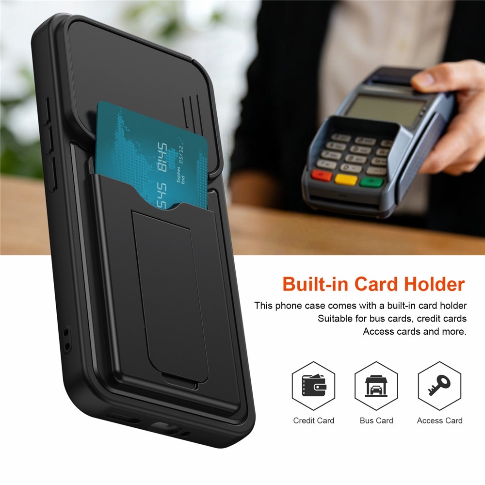 Cards strapabíró tok kártyatartóval a Xiaomi Redmi Note 17 Pro 5G mobiltelefonhoz – fekete