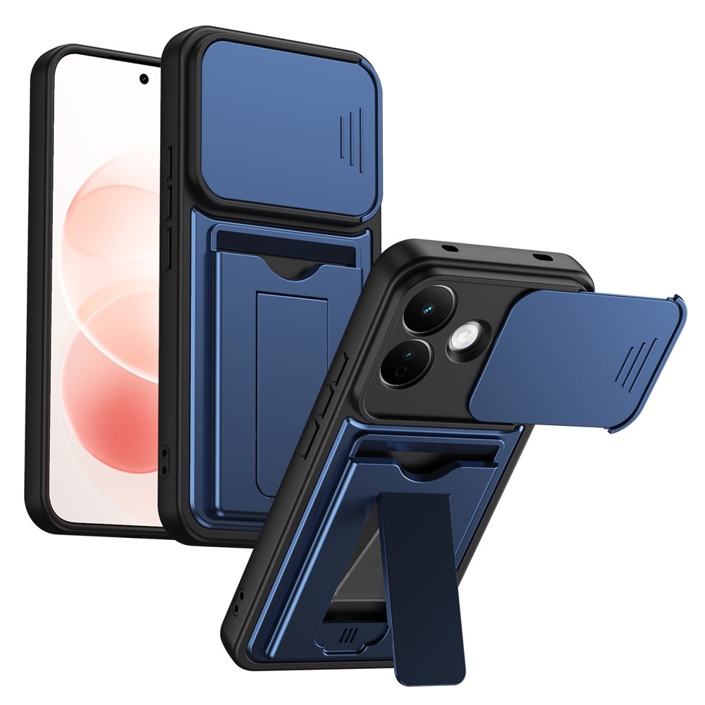 Cards strapabíró tok kártyatartóval a Xiaomi Redmi Note 17 Pro 5G mobiltelefonhoz – kék