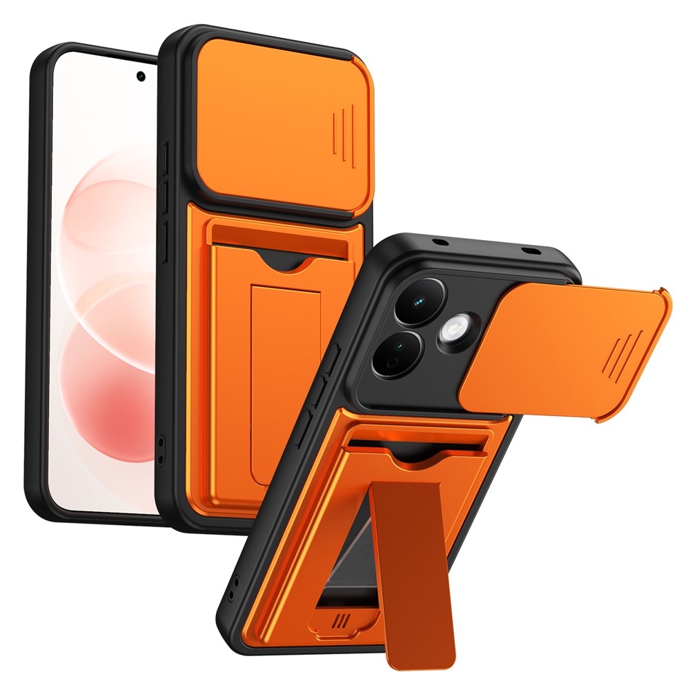 Cards strapabíró tok kártyatartóval a Xiaomi Redmi Note 17 Pro 5G mobiltelefonhoz – narancssárga