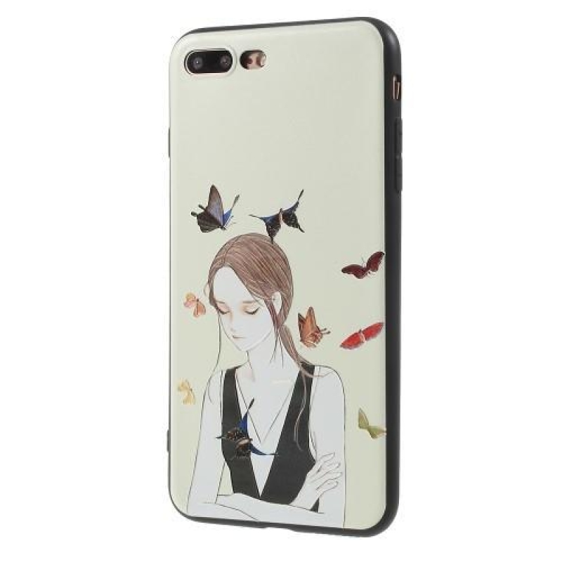 Cartoo zselés tok motívummal iPhone 8 Plus és 7 Plus készülékhez - lány