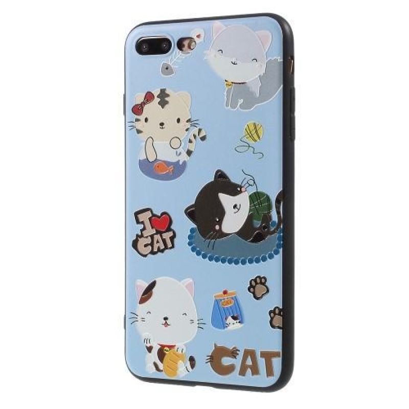 Cartoo zselés tok motívummal iPhone 8 Plus és 7 Plus készülékhez - szerelmes macska