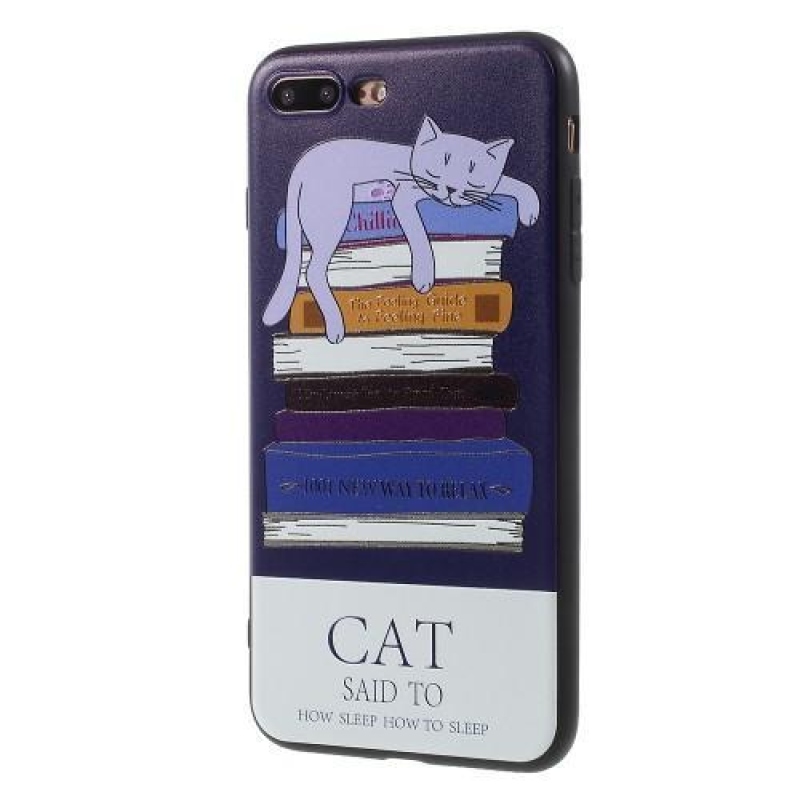 Cartoo zselés tok motívummal iPhone 8 Plus és 7 Plus készülékhez - alvó macska