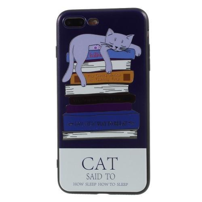 Cartoo zselés tok motívummal iPhone 8 Plus és 7 Plus készülékhez - alvó macska