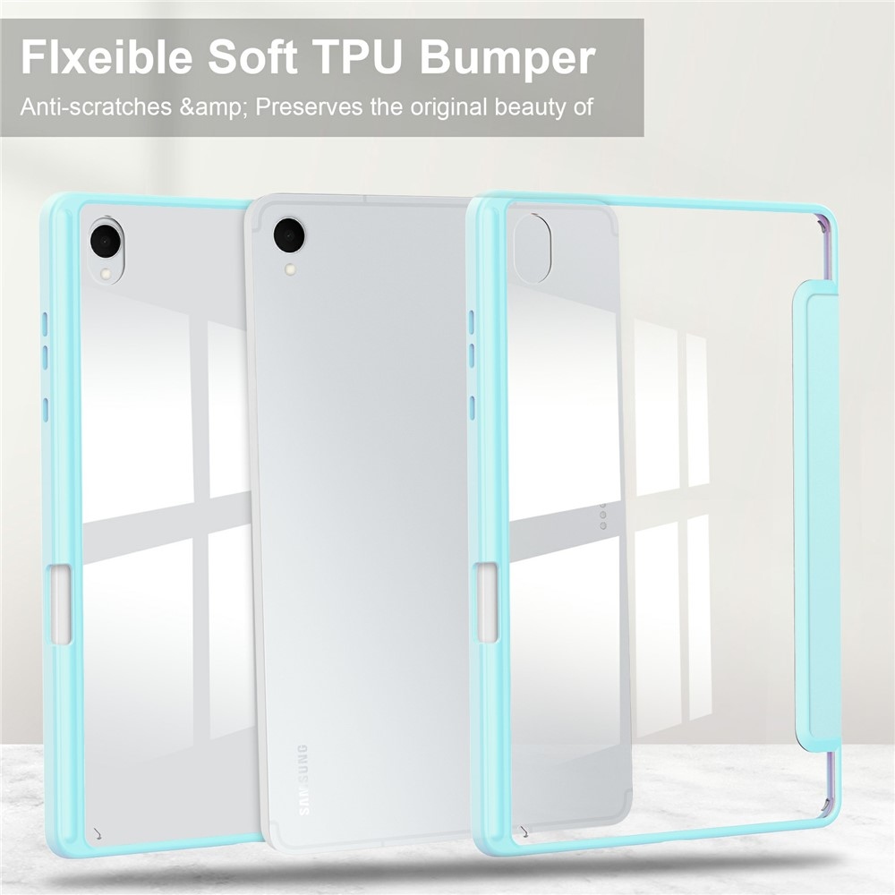 Tojás okos záródó tok fix hátlappal Samsung Galaxy Tab S11 készülékhez - világoskék