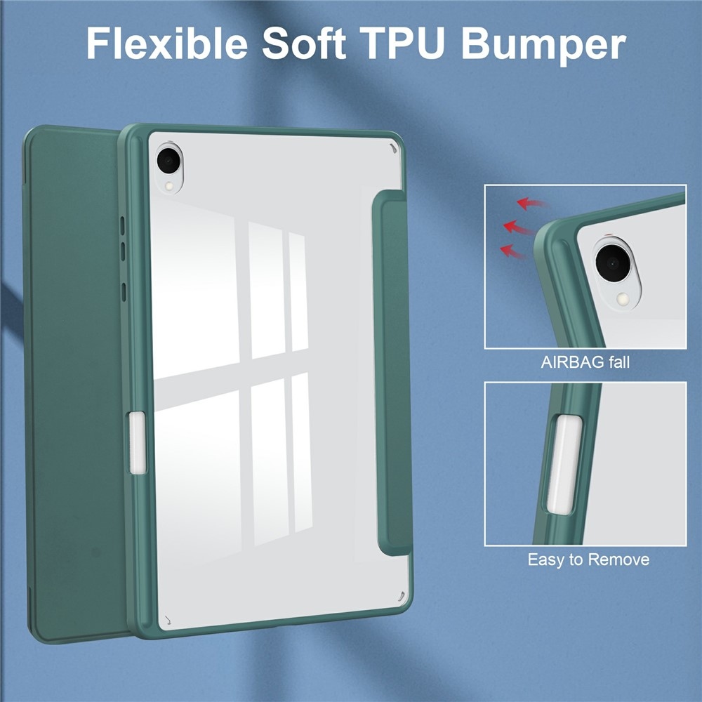 Tojás okos záródó tok fix hátlappal Samsung Galaxy Tab S11-hez - zöld