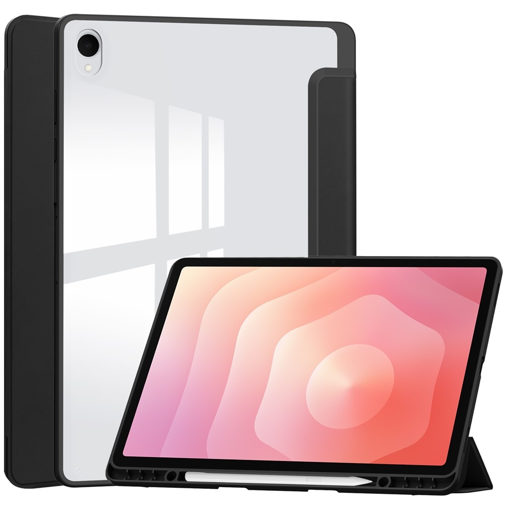 Case okos, zárható tok merev hátlappal a Samsung Galaxy Tab S12+ készülékhez – fekete