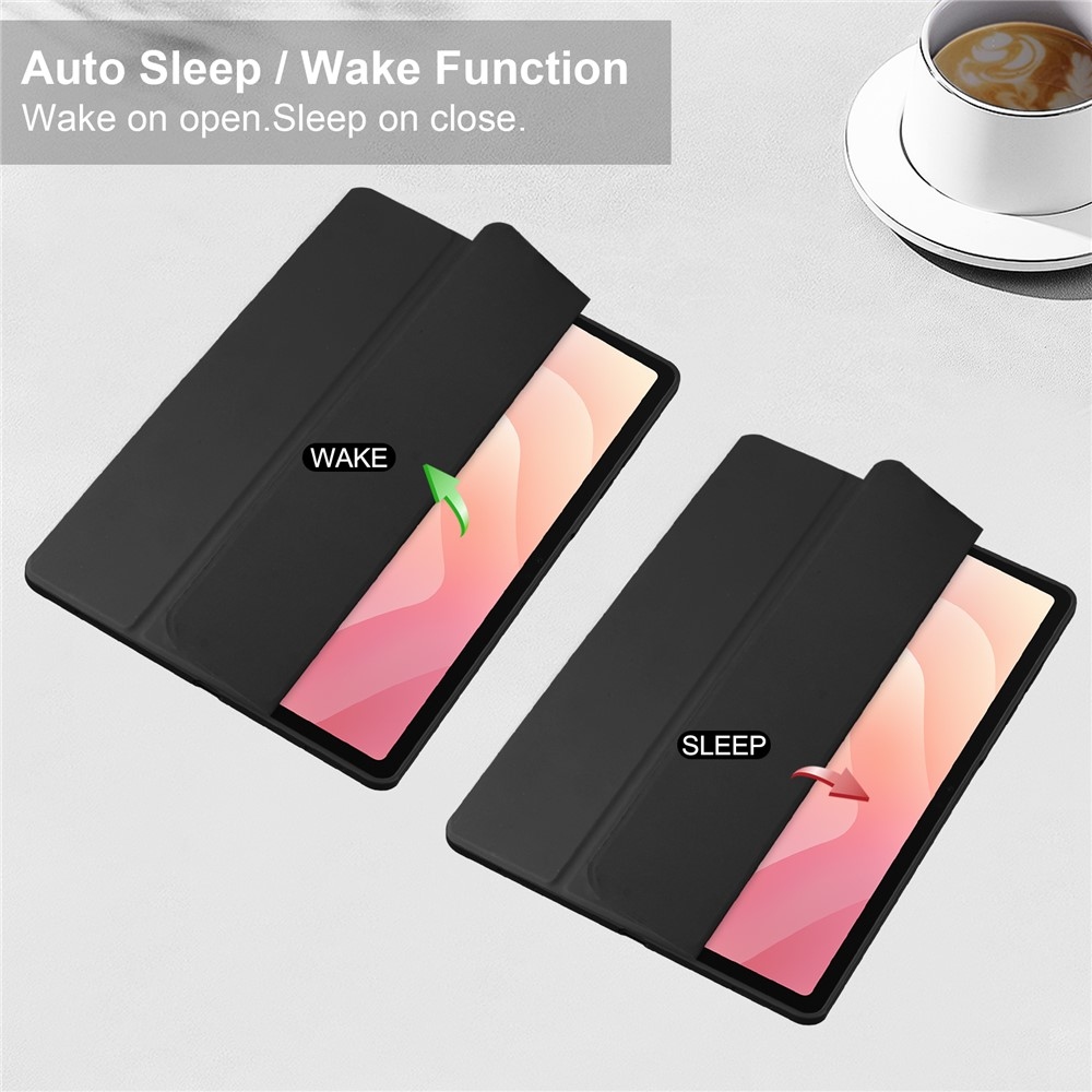 Case okos, zárható tok merev hátlappal a Samsung Galaxy Tab S12+ készülékhez – fekete