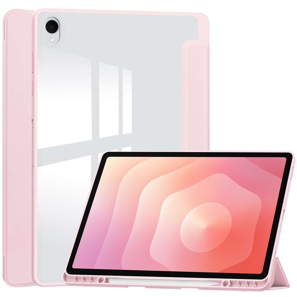 Case okos, zárható tok merev hátlappal a Samsung Galaxy Tab S12+ készülékhez – rózsaszín