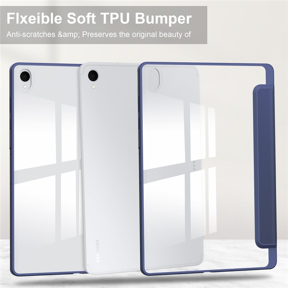 Case okos, zárható tok merev hátlappal a Samsung Galaxy Tab S12+ készülékhez – sötétkék