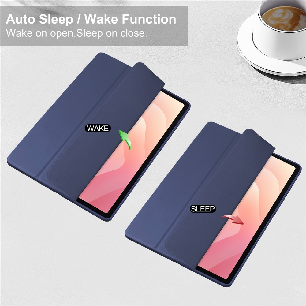 Case okos, zárható tok merev hátlappal a Samsung Galaxy Tab S12+ készülékhez – sötétkék