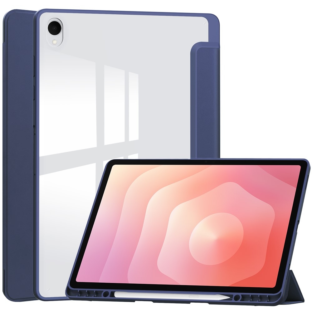 Case okos, zárható tok merev hátlappal a Samsung Galaxy Tab S12+ készülékhez – sötétkék