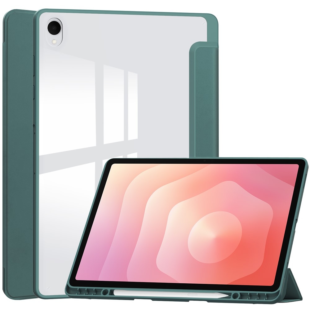 Case okos, zárható tok merev hátlappal a Samsung Galaxy Tab S12+ készülékhez – zöld