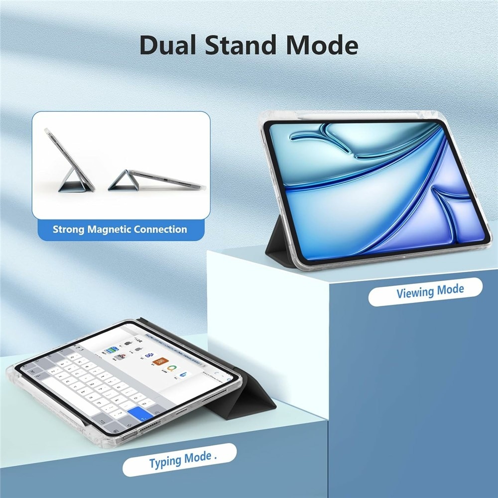 Tok okos záródó tok fix hátlappal iPad Air 11 (2024)/(2025)/(2026) készülékhez - fekete